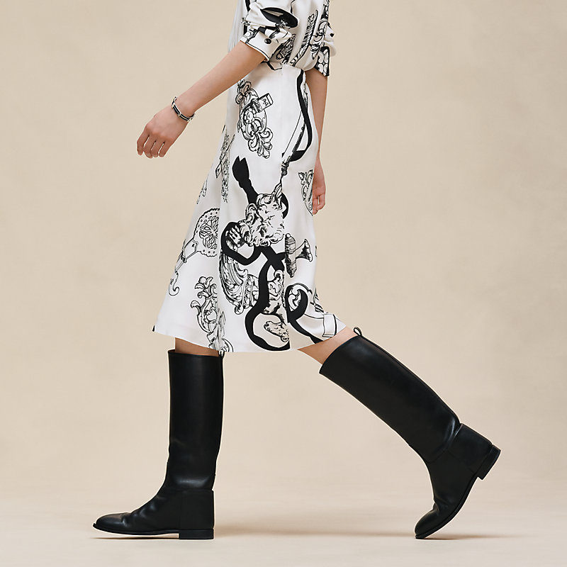 "Ferronnerie Remix" slanted skirt