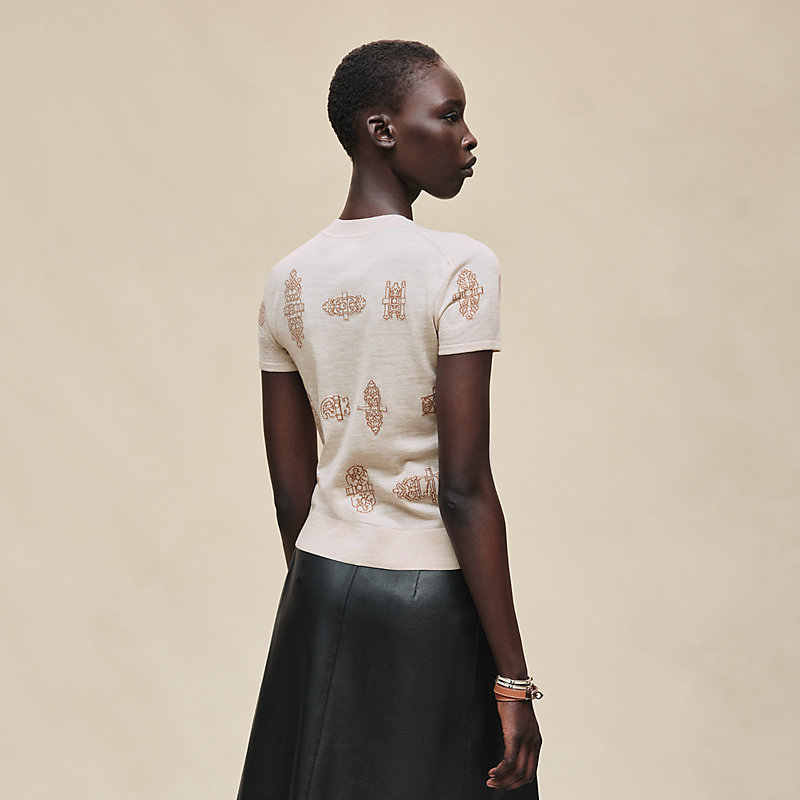 "Ferronnerie" short-sleeve sweater