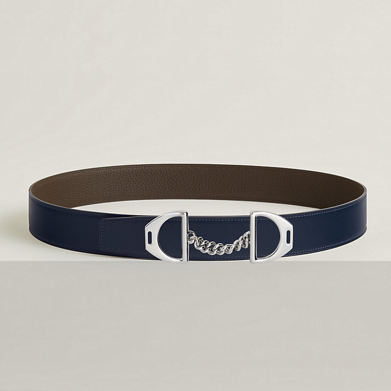 Fibbia da cintura Equipage & Pelle reversibile per cintura 38 mm