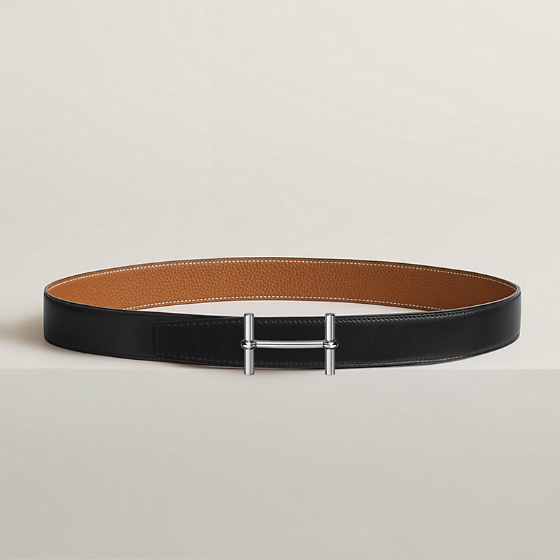 Fibbia da cintura H d’Ancre & Pelle reversibile per cintura 32 mm
