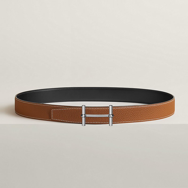 Fibbia da cintura H d’Ancre & Pelle reversibile per cintura 32 mm