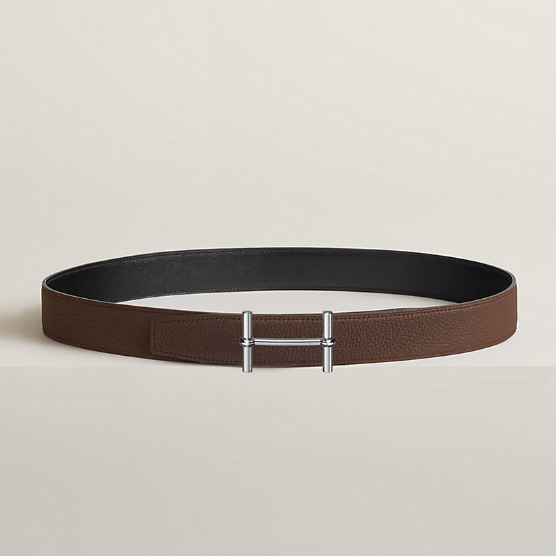 Fibbia da cintura H d’Ancre & Pelle reversibile per cintura 32 mm