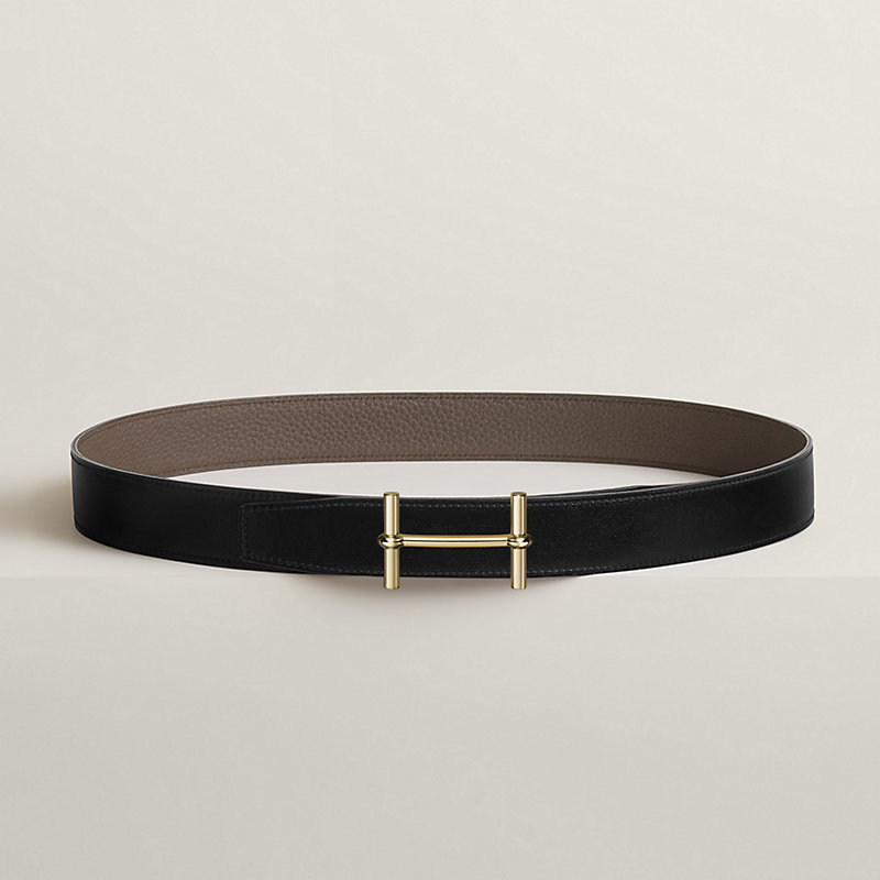 Fibbia da cintura H d’Ancre & Pelle reversibile per cintura 32 mm
