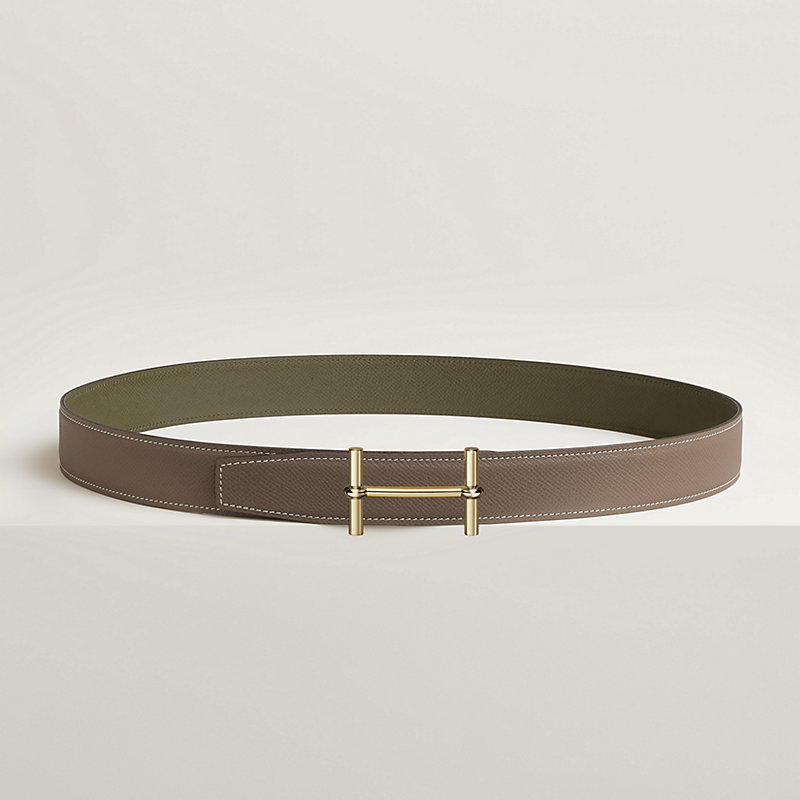 Fibbia da cintura H d’Ancre & Pelle reversibile per cintura 32 mm