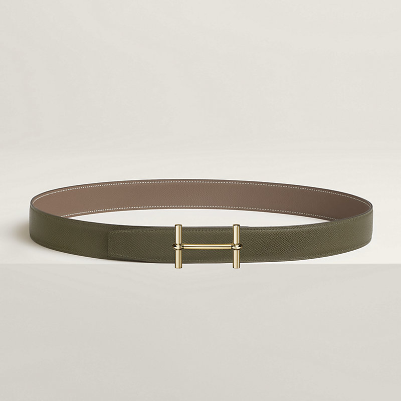 Fibbia da cintura H d’Ancre & Pelle reversibile per cintura 32 mm