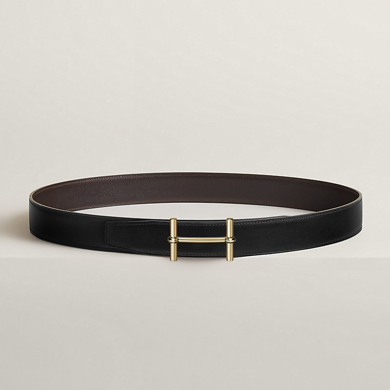 Fibbia da cintura H d’Ancre & Pelle reversibile per cintura 32 mm