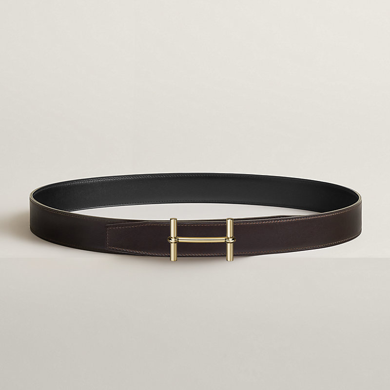 Fibbia da cintura H d’Ancre & Pelle reversibile per cintura 32 mm