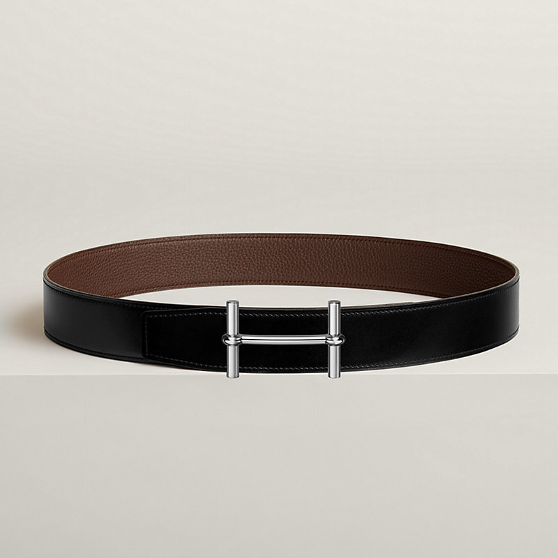 Fibbia da cintura H d’Ancre & Pelle reversibile per cintura 38 mm