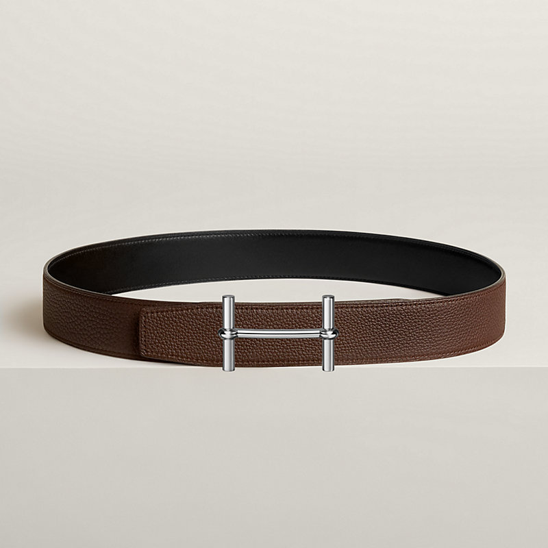 Fibbia da cintura H d’Ancre & Pelle reversibile per cintura 38 mm