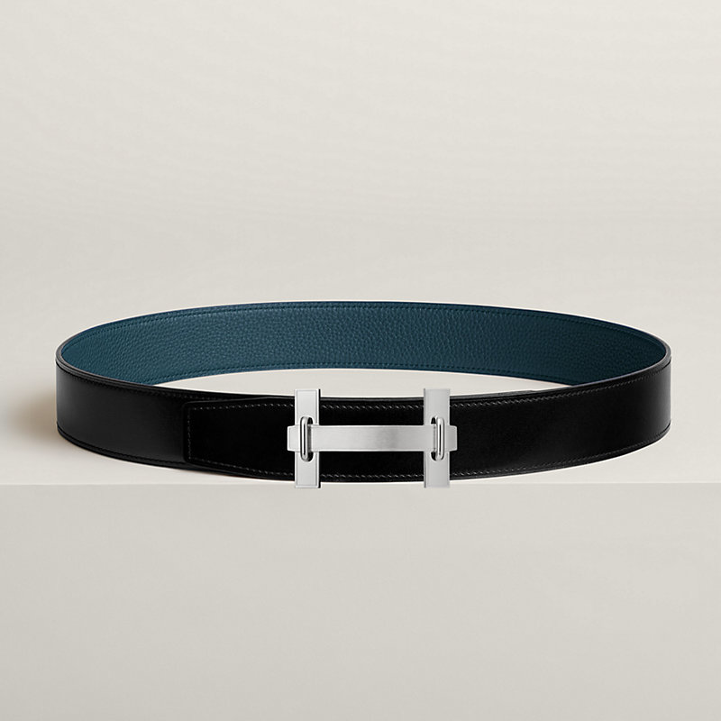 Fibbia da cintura H Jumping & Pelle reversibile per cintura 38 mm