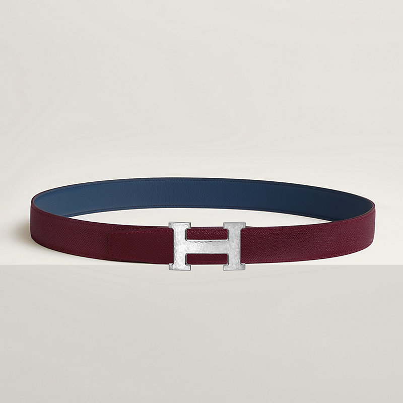 Fibbia da cintura H Martelée & Pelle reversibile per cintura 32 mm