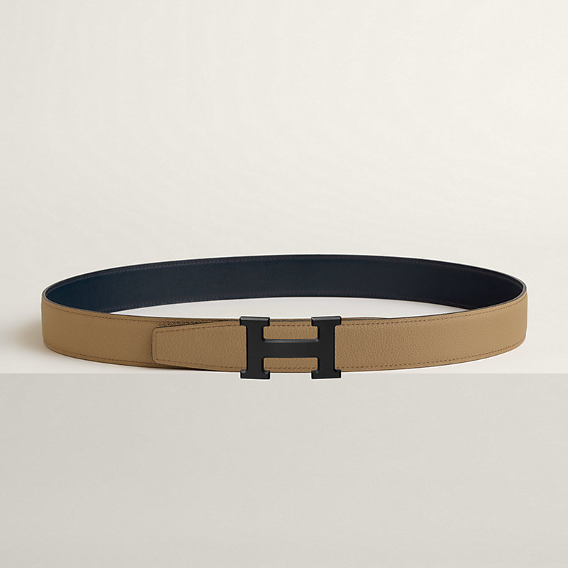 Fibbia da cintura H & Pelle reversibile per cintura 32 mm
