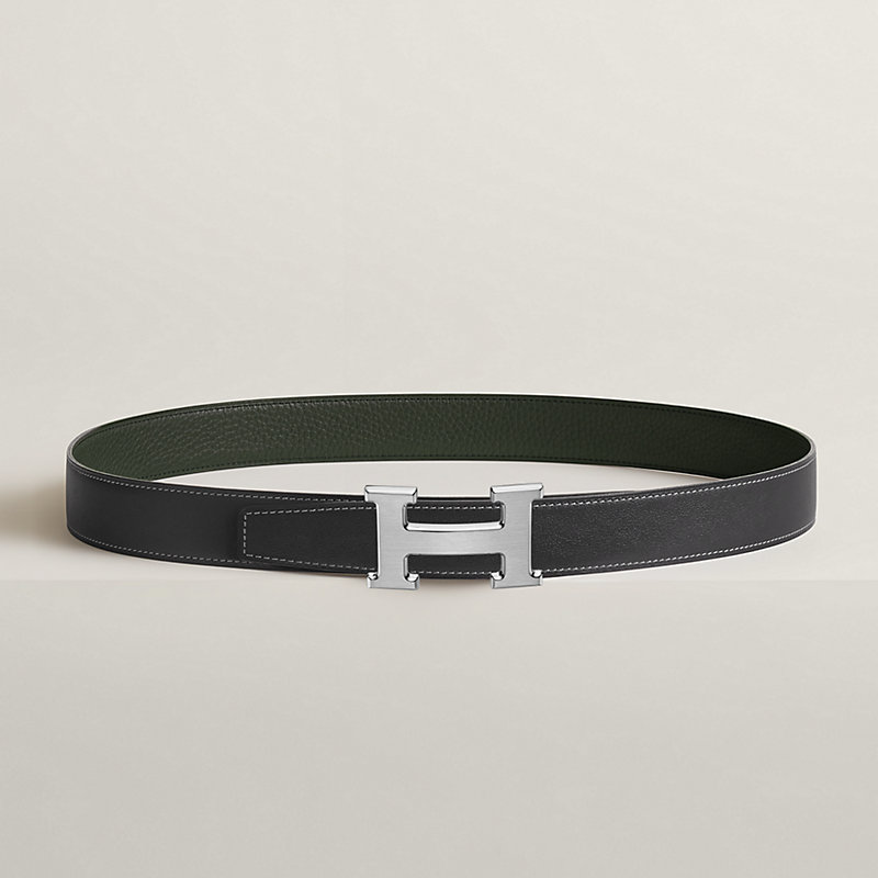 Fibbia da cintura H & Pelle reversibile per cintura 32 mm