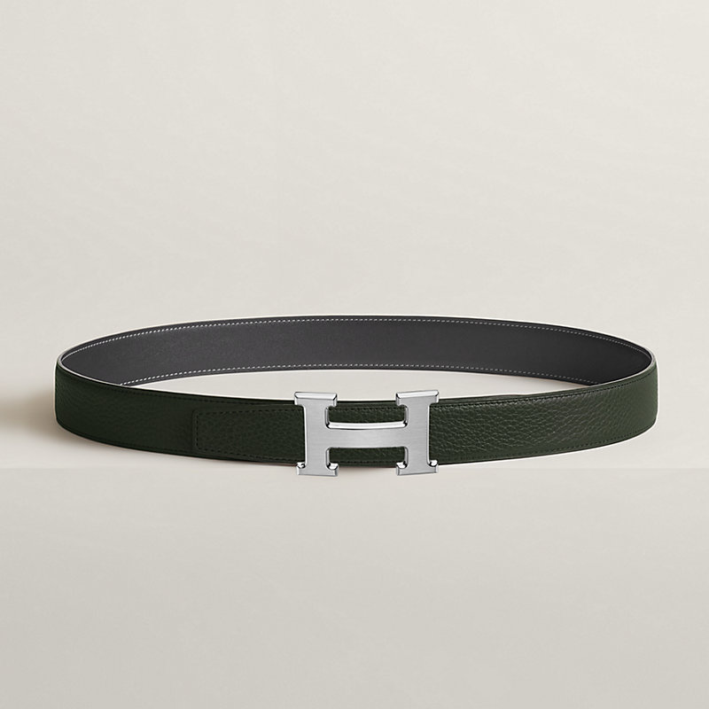 Fibbia da cintura H & Pelle reversibile per cintura 32 mm
