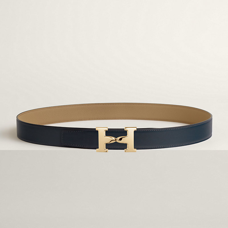 Fibbia da cintura H Twist & Pelle reversibile per cintura 32 mm