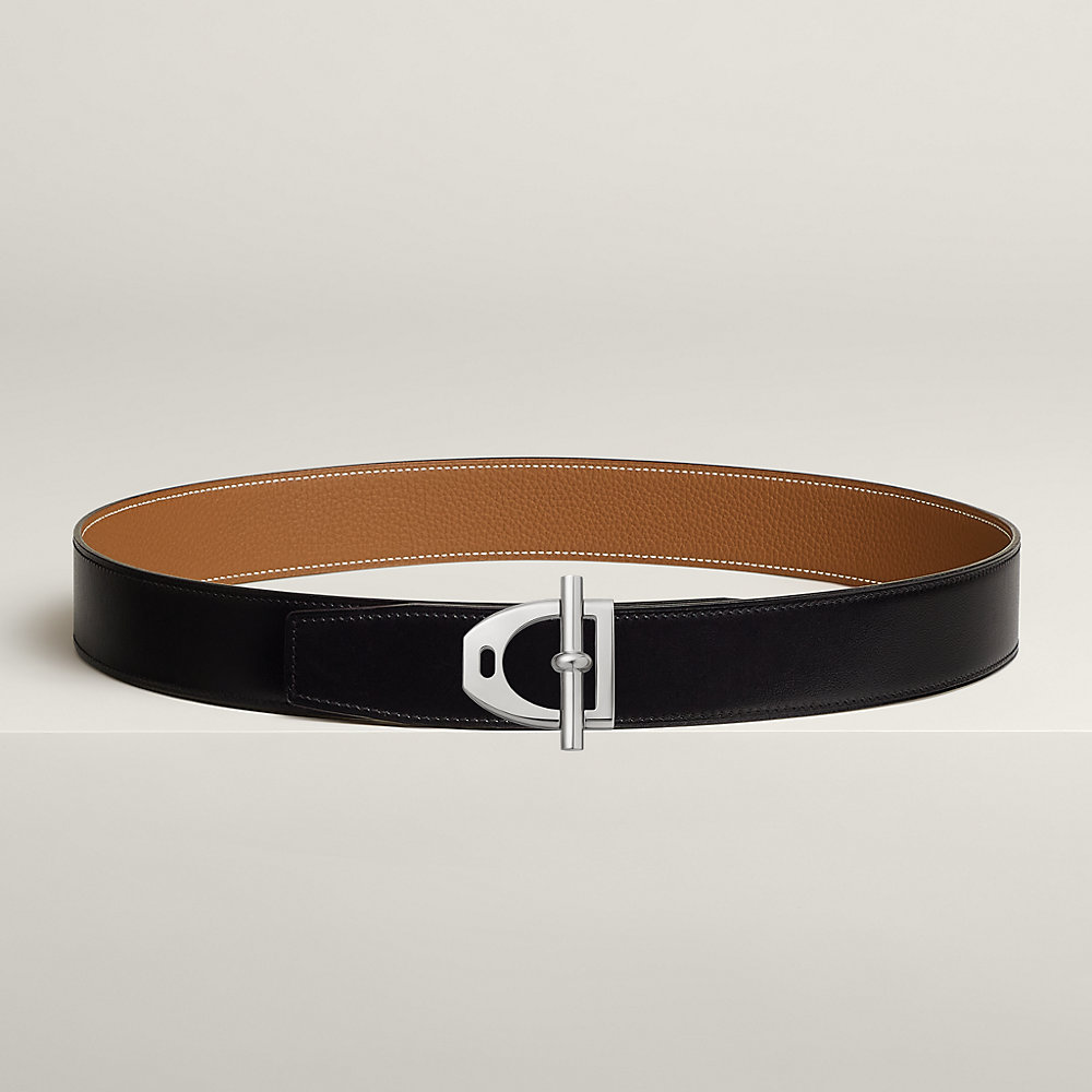 Cintura Double Face In Pelle Scamosciata Per Fibbie H Hermès | Cipriani Leather - Foto 8