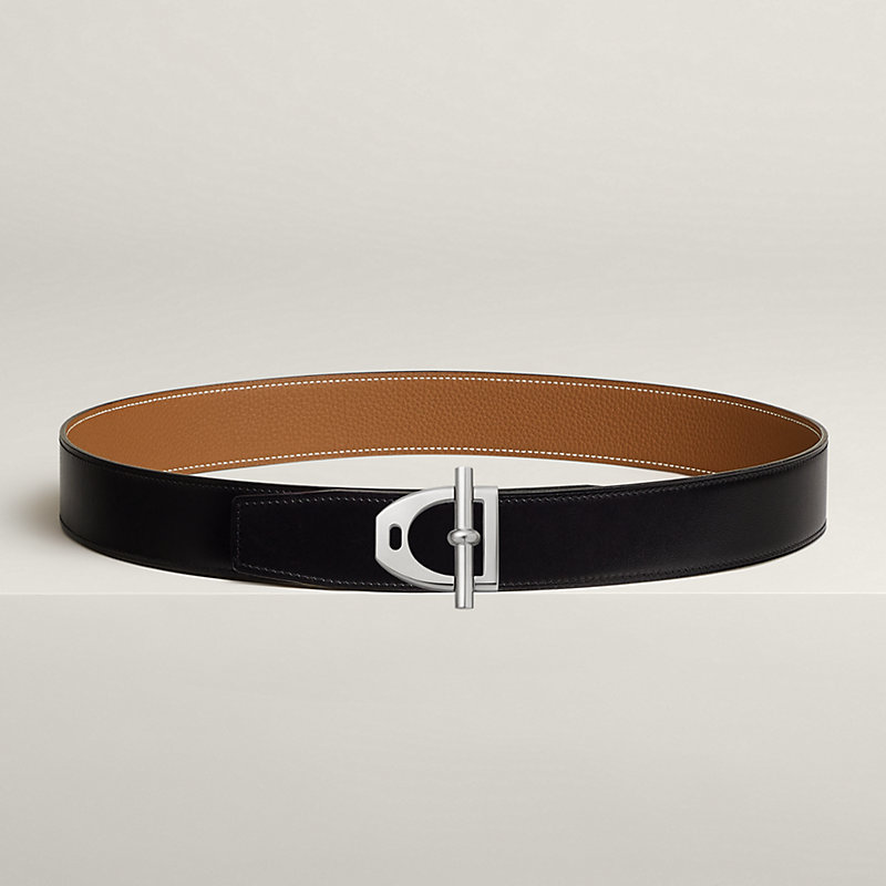 Fibbia da cintura Néo Etrier & Pelle reversibile per cintura 38 mm