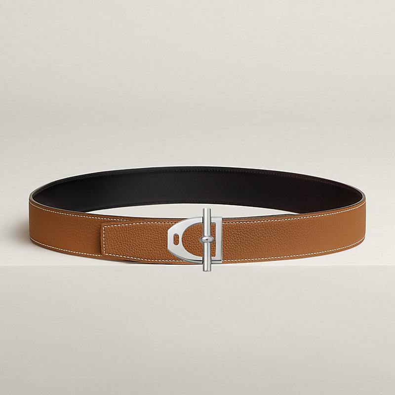 Fibbia da cintura Néo Etrier & Pelle reversibile per cintura 38 mm