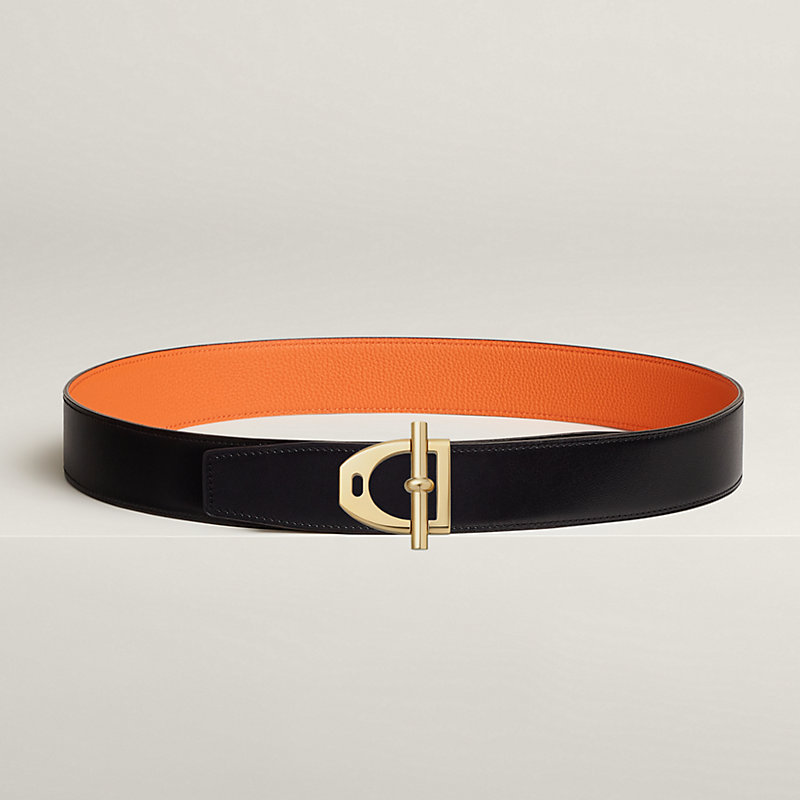 Fibbia da cintura Néo Etrier & Pelle reversibile per cintura 38 mm
