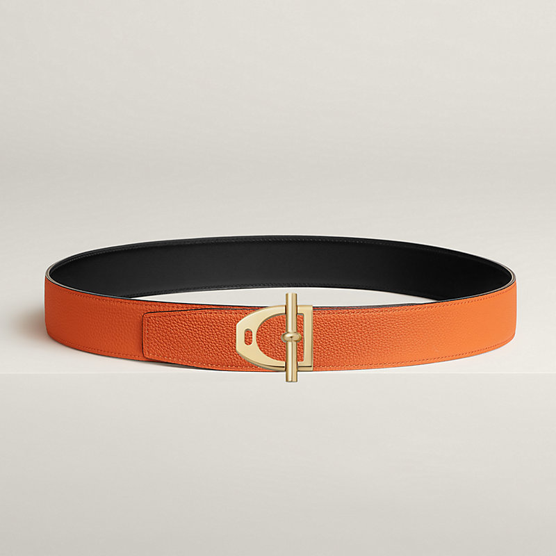 Fibbia da cintura Néo Etrier & Pelle reversibile per cintura 38 mm