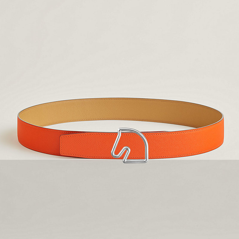 Fibbia da cintura Tête de Cheval & Pelle reversibile per cintura 38 mm