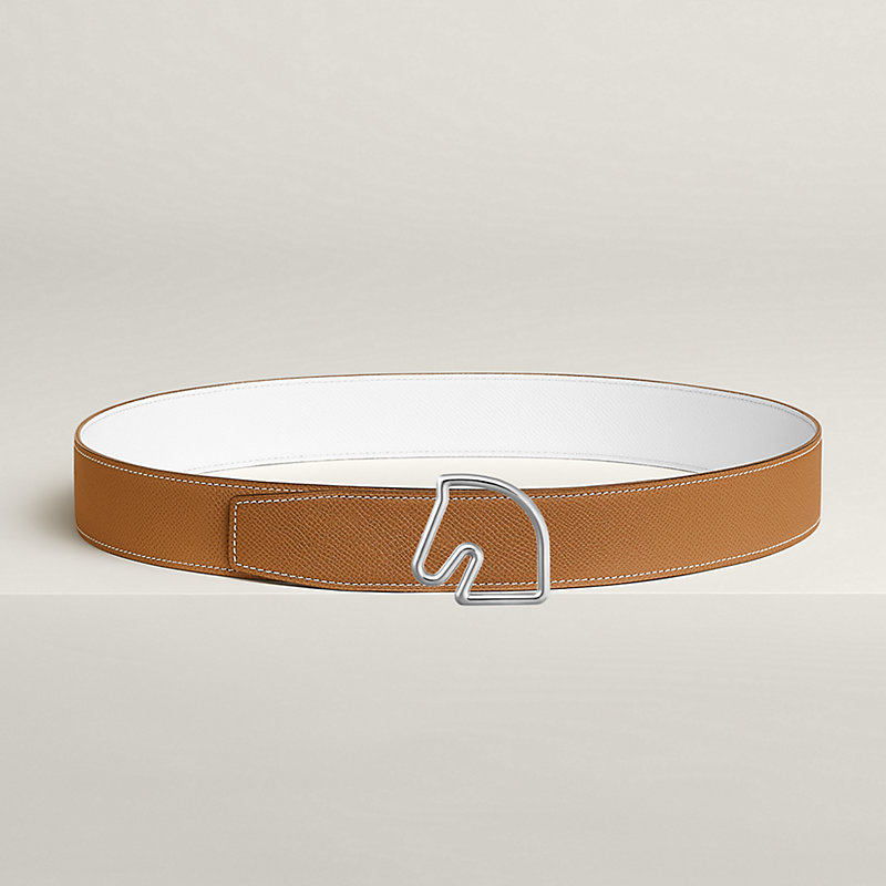 Fibbia da cintura Tête de Cheval & Pelle reversibile per cintura 38 mm