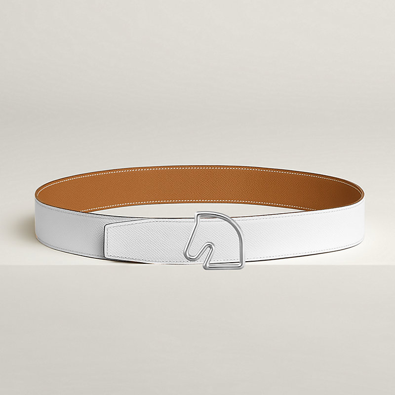 Fibbia da cintura Tête de Cheval & Pelle reversibile per cintura 38 mm