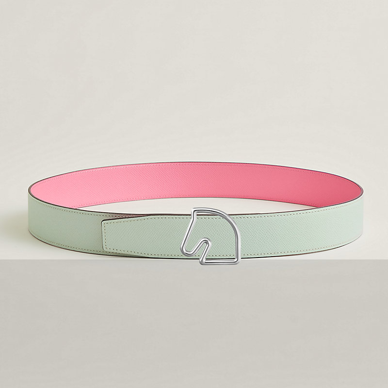 Fibbia da cintura Tête de Cheval & Pelle reversibile per cintura 38 mm