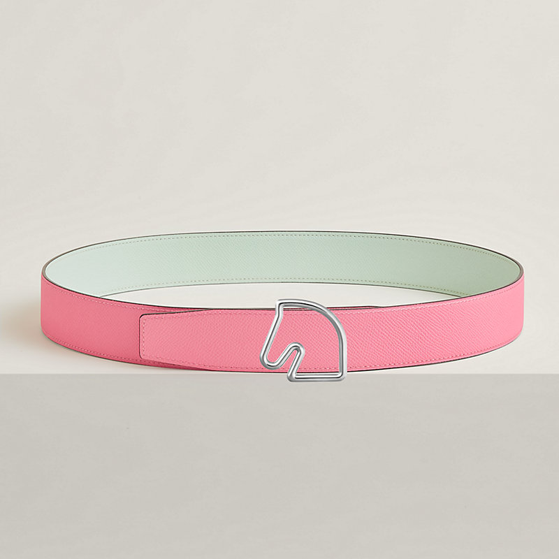 Fibbia da cintura Tête de Cheval & Pelle reversibile per cintura 38 mm