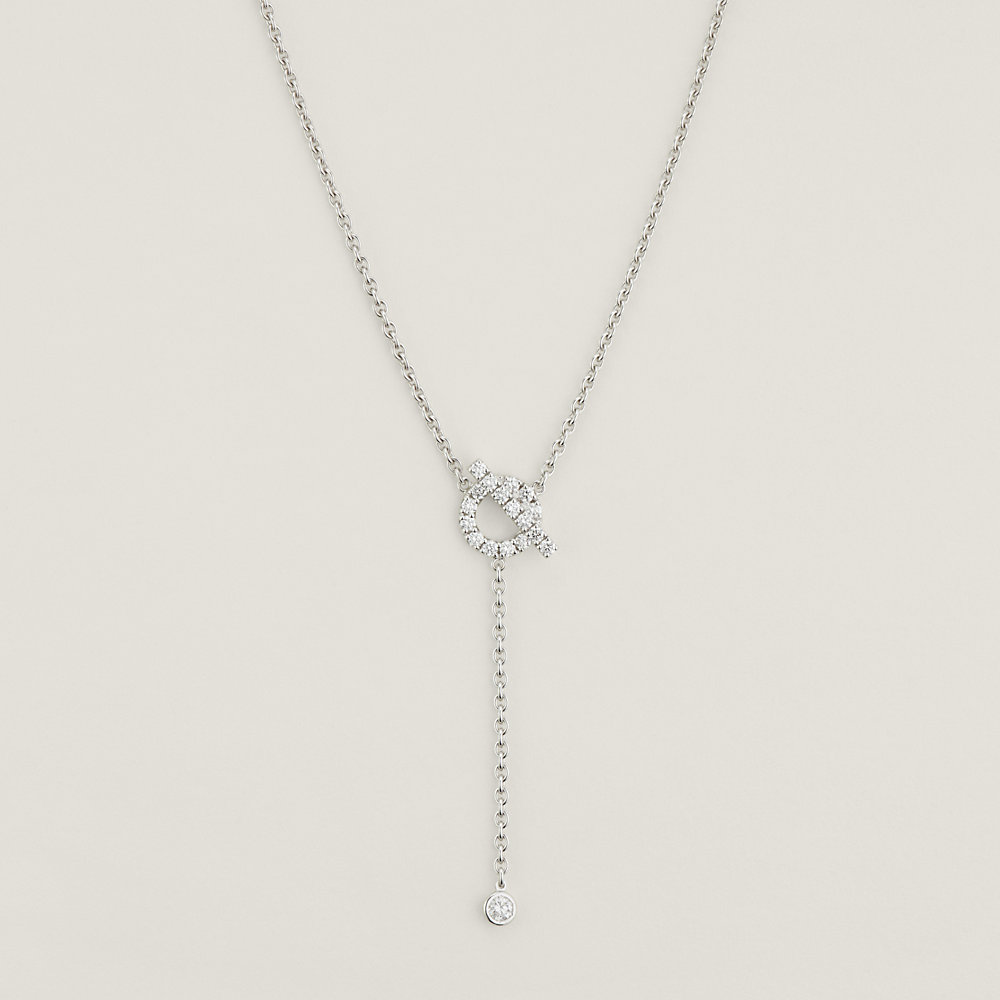 Hermes 18K Rose Gold Diamond Finesse Pendant Necklace – STYLISHTOP