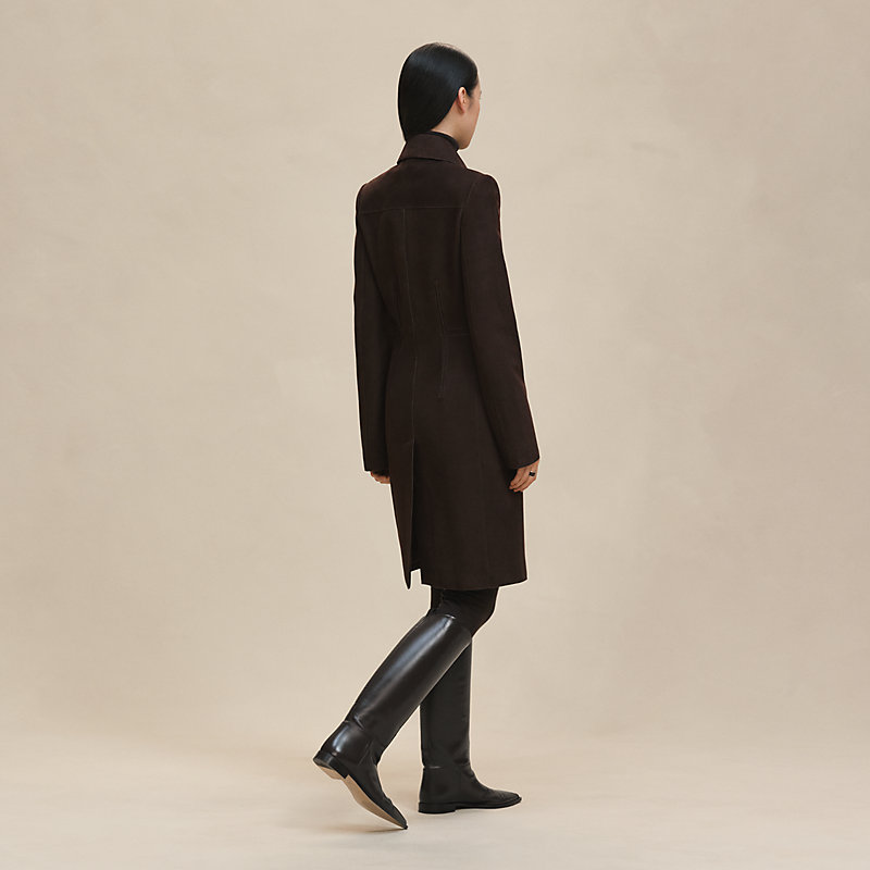 ジャケット・アウター HERMES Khaki Gray wool Stand collar Coat ジャケット・アウター HERMES Khaki Gray wool Stand collar