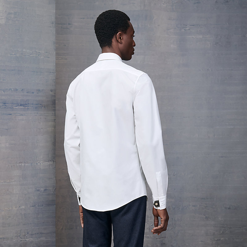 men's shirt with leather shoulders