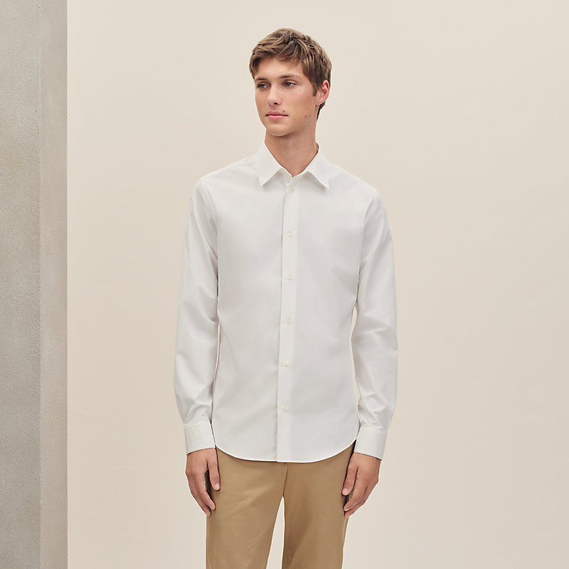 HERMES Voyage au Long COURS長袖シャツ Fitted shirt with Louis collar | Hermès USA