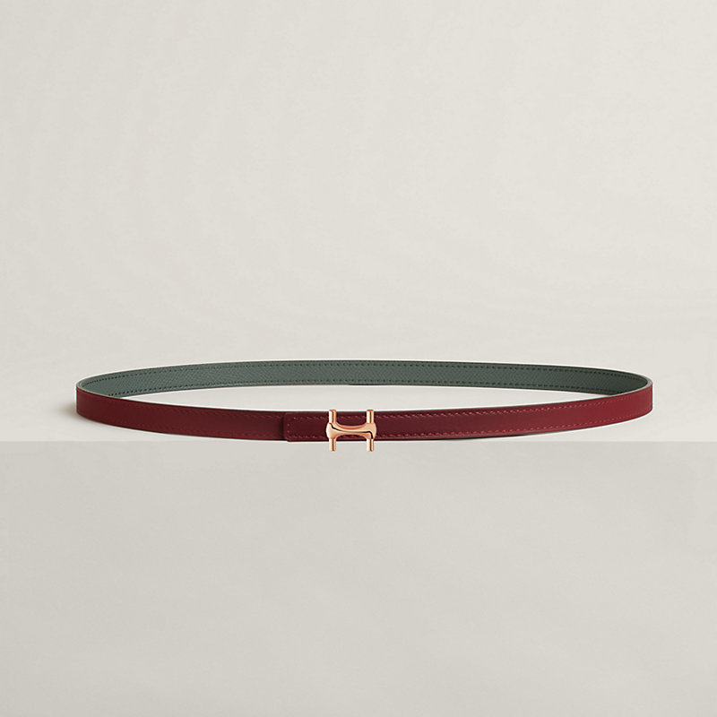 Fivela de cinto Néo Mors & Correia de cinto reversível em couro 13 mm