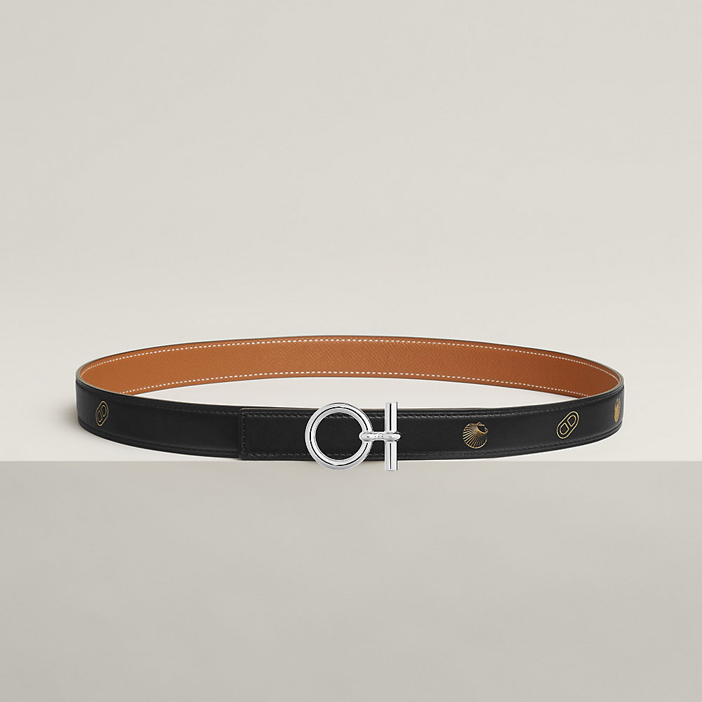 【Havane & Mauve Pale × G金具】HERMES Ancre ベルト Ancre Marin belt buckle & Hermès sur Mer reversible leather