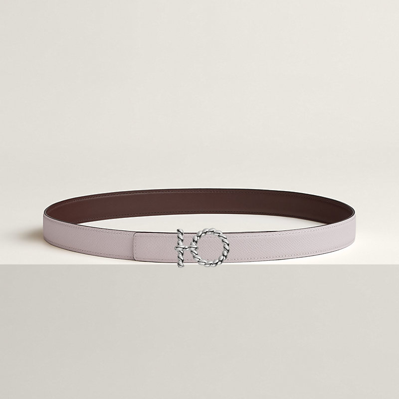 Flot Godronne belt buckle & Reversible leather strap 24 mm