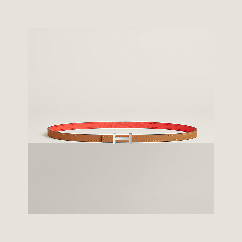 HM FOCUS BUCKLE & REVERSIBLE BRONZE BROWN AND WHITE LEATHER STRAP 13MM COPPER HARDWARE
