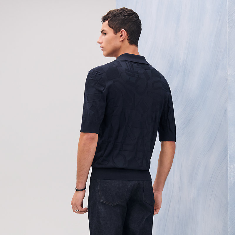 HERMES Fragments Equestres ポロシャツ Fragments Equestres