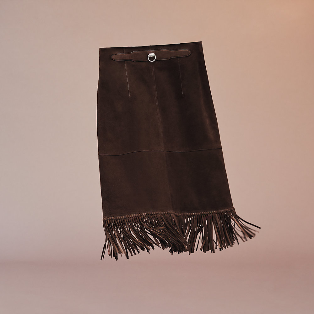 Fringe leather skirt | Hermès Australia