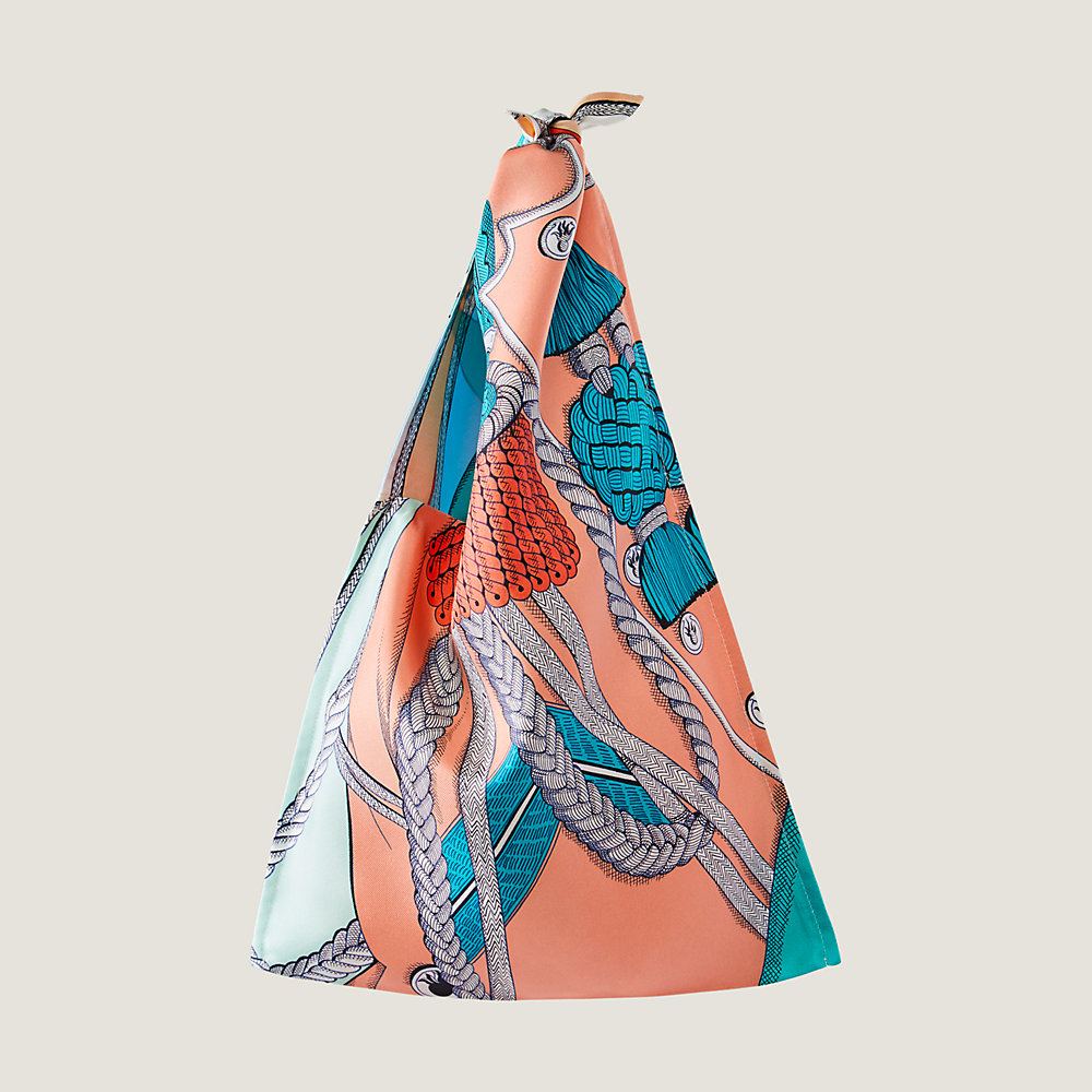 Modern Girl Furoshiki Bag Kit with Ring Handles - Stripe / Multi | Zusetsu