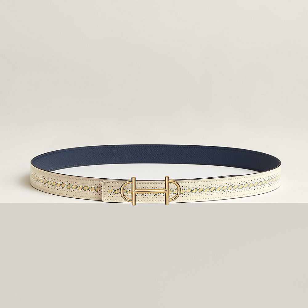 Gamma belt buckle & Bandana leather strap 24 mm | Hermès USA