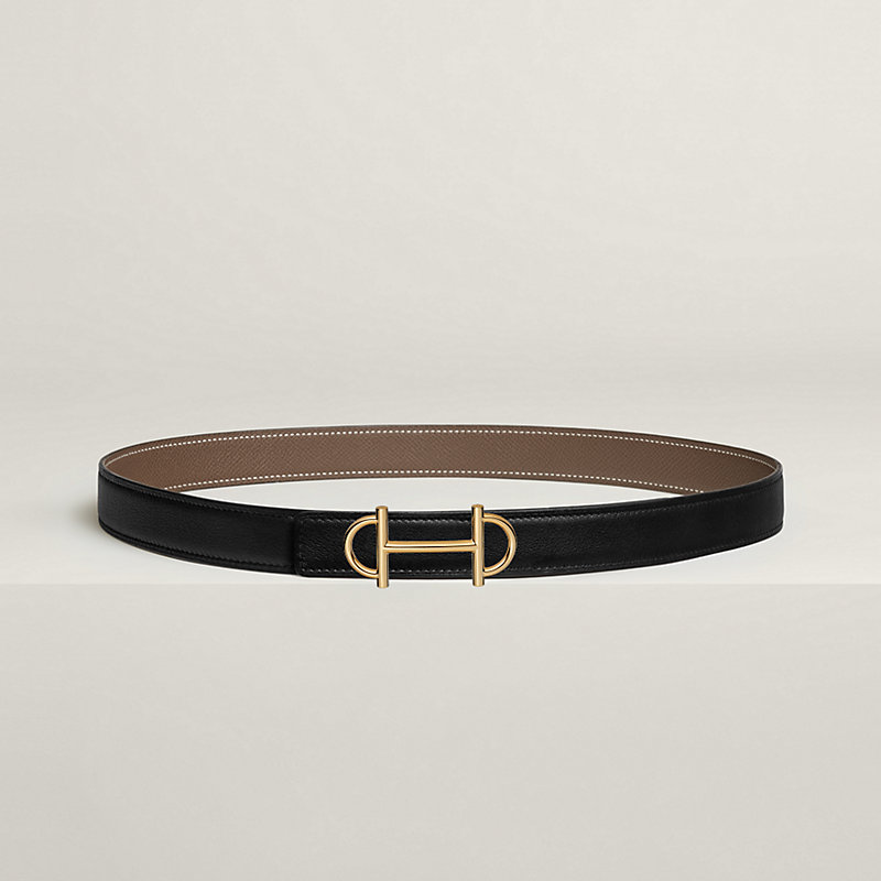 Gamma belt buckle & Reversible leather strap 24 mm | Hermès USA