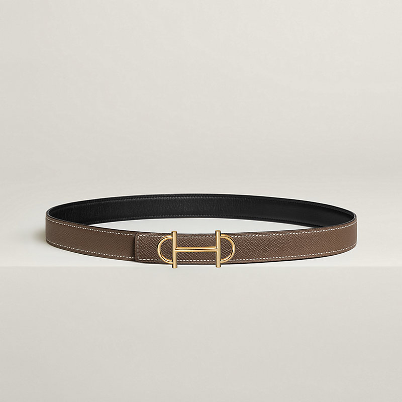 Gamma belt buckle & Reversible leather strap 24 mm | Hermès USA