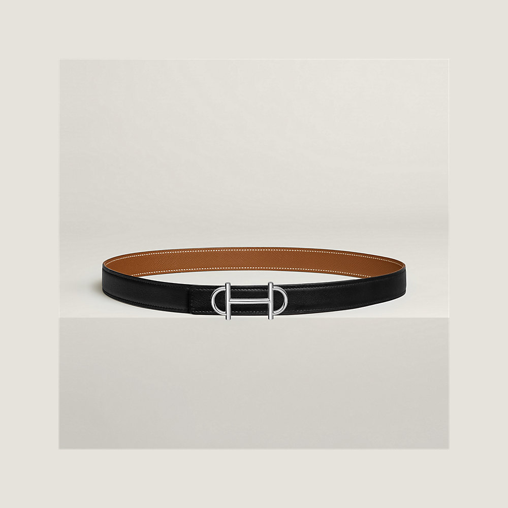 Gamma belt buckle & Reversible leather strap 24 mm | Hermès Canada