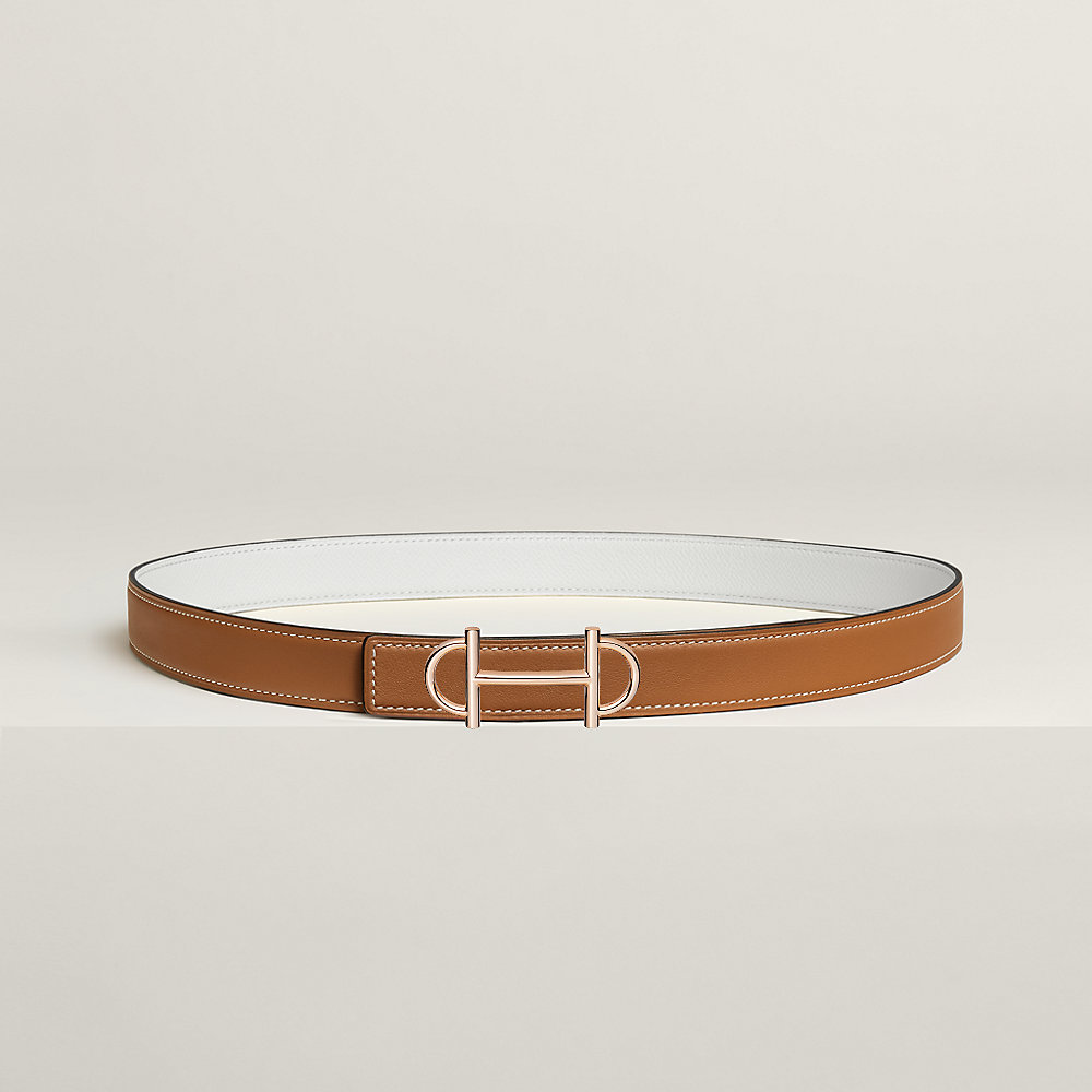 Gamma belt buckle & Reversible leather strap 24 mm | Hermès