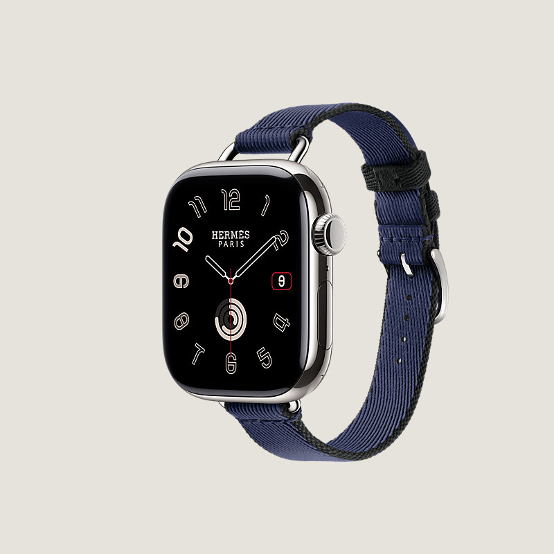 Gehäuse Series&nbsp;11 & Armband Apple Watch Hermès Single Tour 42&nbsp;mm Twill Jump Attelage
