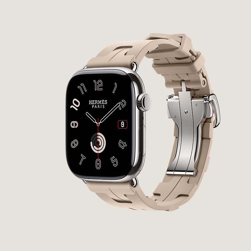 Gehäuse Series&nbsp;11 & Armband Apple Watch Hermès Single Tour 46&nbsp;mm mit Faltschließe Kilim