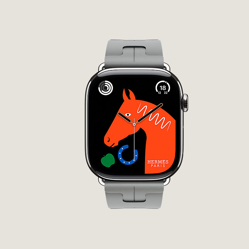 Gehäuse Series&nbsp;11 & Armband Apple Watch Hermès Single Tour 46&nbsp;mm mit Faltschließe Kilim
