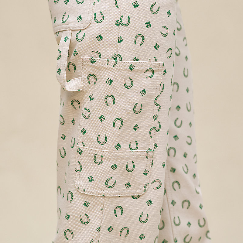 Gerade geschnittene Hose mit "Porte-Bonheur Bandana"-Print