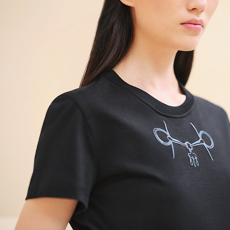 Gerade geschnittenes T-Shirt mit Kartusche und 